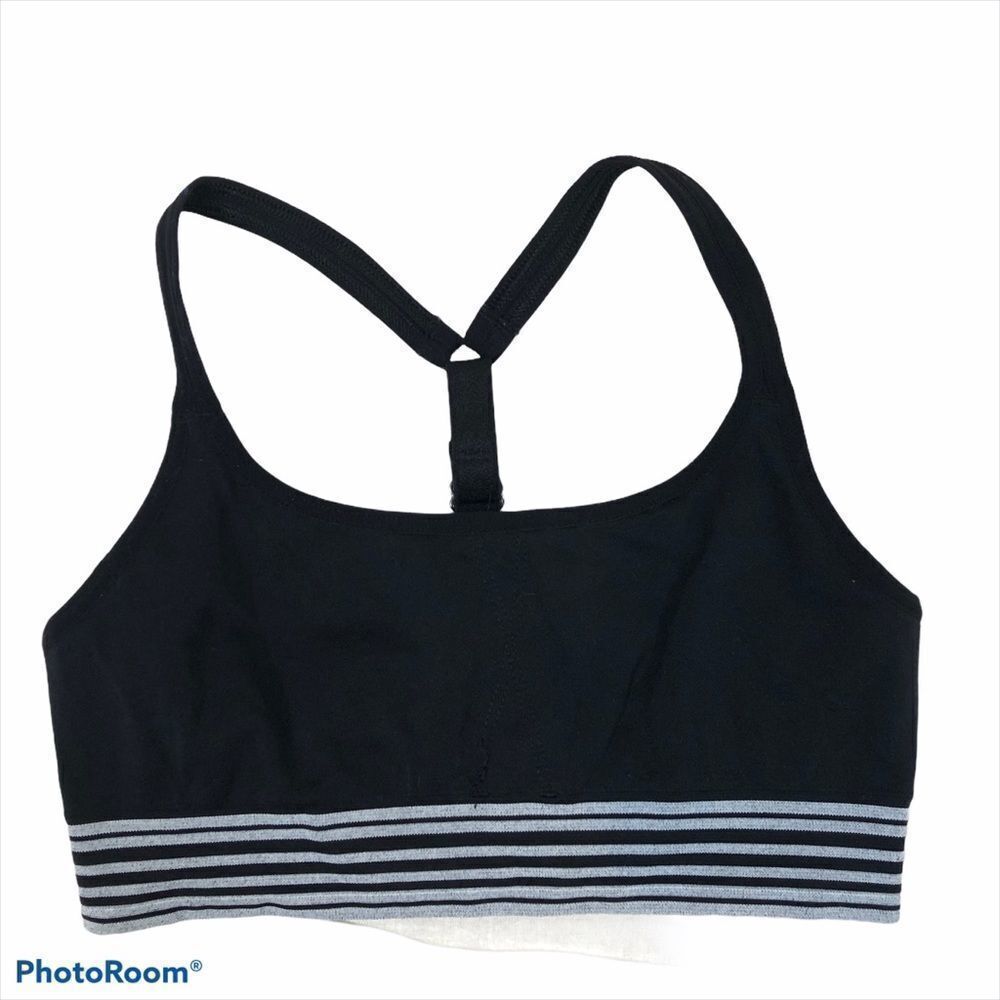 Athleta Up Tempo T Strap Microstripe‎ Sports Bra XS